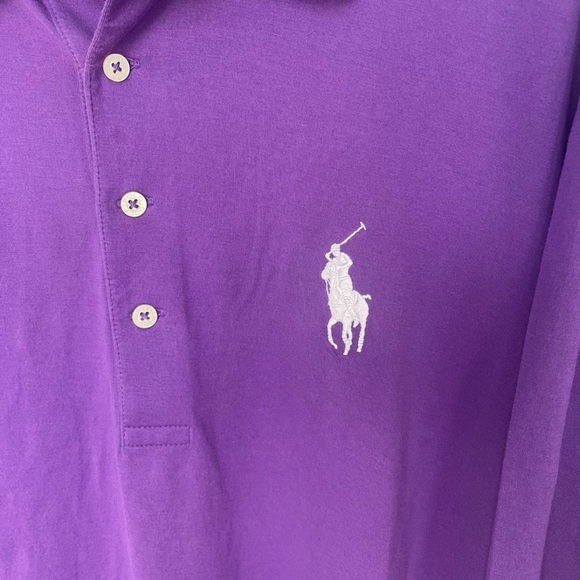 Ralph Lauren Polo Golf Vintage Lisle Short Sleeve Shirt Mens XL Purple - Picture 4 of 11